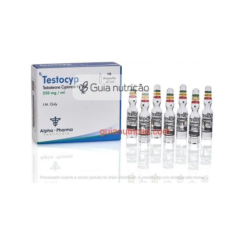 Cipionato de Testosterona 250mg/ml 10 Ampolas - Alpha Pharma Cipionato de Testosterona 250mg/ml 10 Ampolas - Alpha Pharma