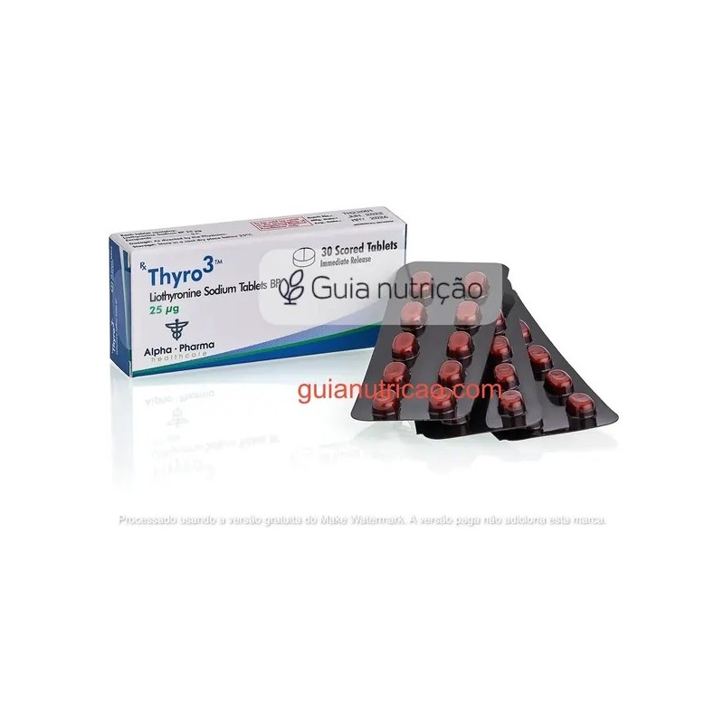 Liotironina Sódica (T3) 25 25mcg 30 Comprimidos - Alpha Pharma Liotironina Sódica (T3) 25 25mcg 30 Comprimidos - Alpha Pharma